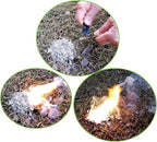 Magnesium Fire Starter Kit with Ferro Rod – Emergency Survival Gear with 12 Bags 99% Pure Magnesium + Waist Bag Waterproof Tin for Camping, Hiking, Bushcraft