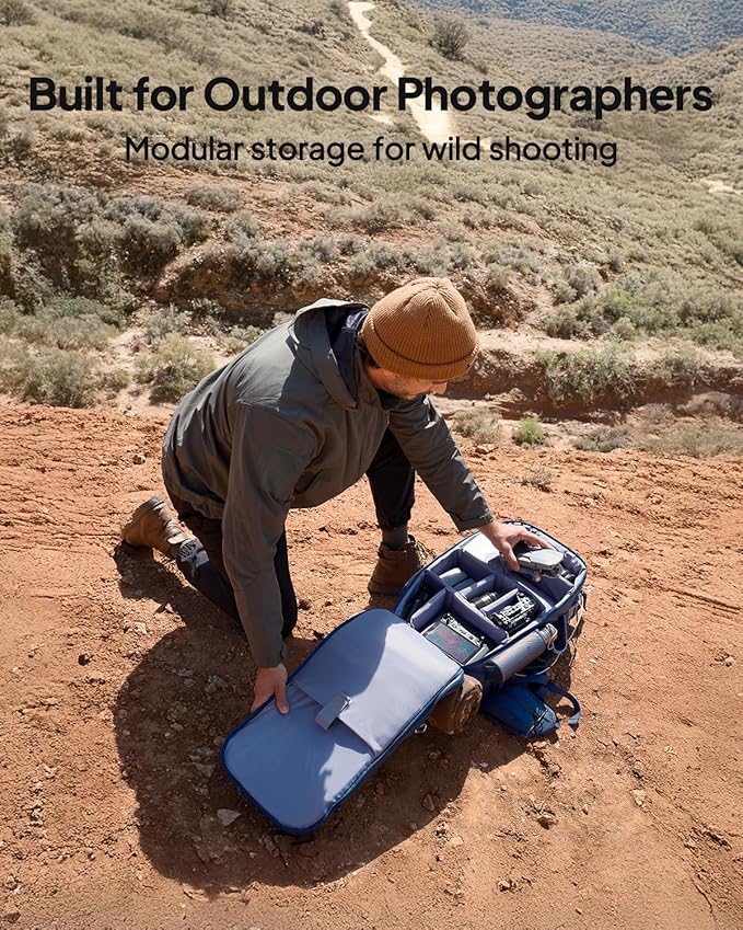 BLUETTI Handsfree 1 Solar Generator with 100W Solar Panel (Ships Separately), 268.8Wh 300W LiFePO4 Battery, 5 Output Ports, Portable Power Station for Camping, Drones (Backpack Not Included)