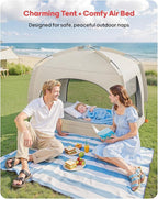 QPAU Inflatable Toddler Travel Bed with Tent – Lightweight Blow Up Kids Air Mattress with Hand Pump – Indoor & Outdoor Portable Sleeping Solution for Camping, Travel, Home, Grandma’s – Ages 3+