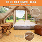 SPECRAFT Canvas Bell Yurt Tents & Inflatable Tent for Camping, Waterproof Glamping Tent with Stove Jack, Breathable Mesh, Snowproofing Spacious 4-Season Family Shelter for Outdoor, Camping, Parties