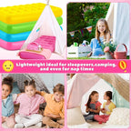 Leyndo 4 Pack Kids Air Mattress - Toddler Inflatable Bed Blow up Air Mattress for Camping Sleepovers Slumber Party Travel, Portable Toddler Bed for Ages 3-10, 61.99x 35.43 x 8.66 (Multicolor)