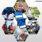 Jerify 2 Pcs Fishing Chair with Cooler Bag Multi-Function Foldable Compact Fishing Stool Hunting Chair Portable Backrest Stool with Folding Backpack for Finishing Camping Hunting Travel(Blue)