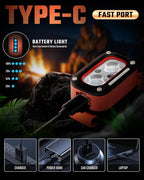 DARKBEAM LED Headlamp High Lumens USB Rechargeable Dual Light Headlight for Hardhat with Motion Sensor, Red Warning Light Up/Down Adjustable, Waterproof Head Lamps for Camping, Car Maintenance, 2 Pack