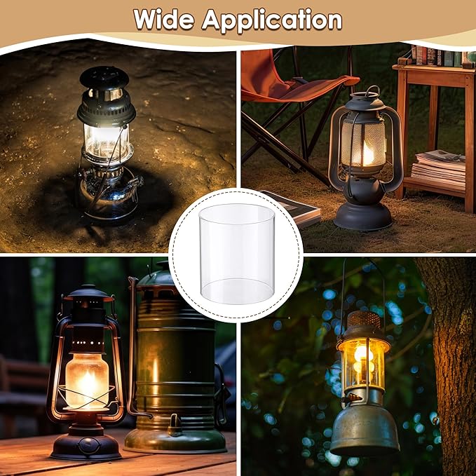 Propane Lantern Globe Glass Replacement Compatible with Coleman Fueled Lanterns, Standard Replacement Parts, Clear Lantern Mantles, Reusable Lantern Mantles Parts for Outdoor Camping Lantern
