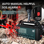 NOAA Emergency Weather Radio with Auto Alerts, 5000mAh Solar Hand Crank AM/FM/SW Shortwave Radio with Flashlight, Reading Lamp, Phone Charger, SOS Alarm, Survival Gear, Time Clock & Large LCD Display