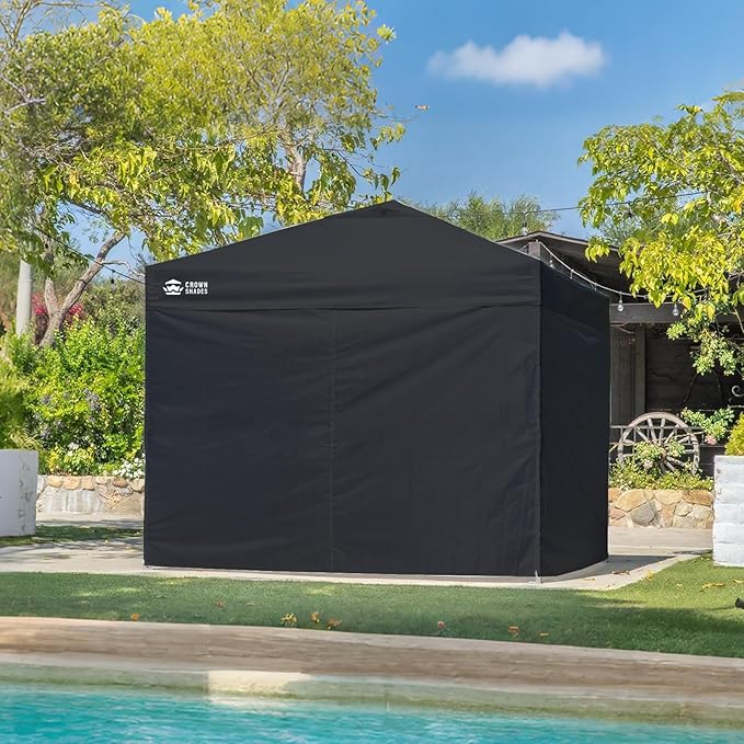 CROWN SHADES 10x10 Canopy Sidewalls (4pck) - Canopy Walls 10x10, Sidewalls for Canopy - Canopy Cover, Canopy Accessories, Black