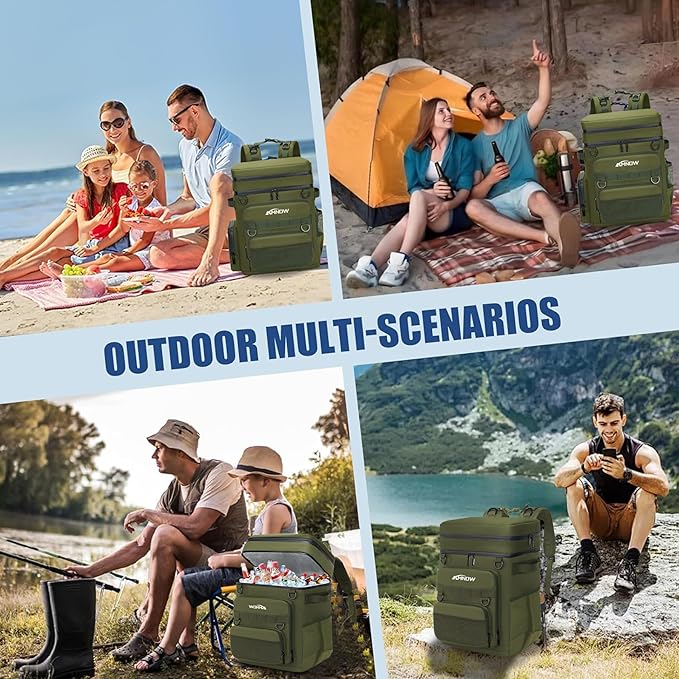 Backpack Cooler Insulated Leak Proof for Men Wowen 36 Cans Soft Cooler Backpack Insulated Waterproof Large Capacity Coolers Bag Portable for Lunch Camping Travel Picnic Hiking