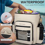 Large 52cans Waterproof Insulated Cooler Backpack for Men & Women, Leak Proof Backpack Cooler, Soft, 8Gal