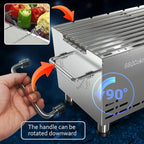 Portable Charcoal Grill,Heavy-Duty Stainless Steel Small BBQ Grill with Double-Layer Insulation Design,170 Sq. In. cooking Area,Tabletop Grill with Travel Bag for Outdoor Camping and Picnic