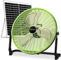 20" Solar Fan, Large Solar Powered Cordless Camping Fan, Rechargeable Battrey Operated Fans for Outside, 360° Tilt, Hi-airflow, Wireless, for Home Garage Outdoor Patio Travel Greenhouse