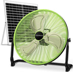 20" Solar Fan, Large Solar Powered Cordless Camping Fan, Rechargeable Battrey Operated Fans for Outside, 360° Tilt, Hi-airflow, Wireless, for Home Garage Outdoor Patio Travel Greenhouse