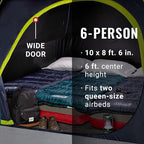 Coleman 4/6/8/10 Person Skydome Dark Room Tent with Rainfly, 5 Minute Setup, Blocks 90% of Sunlight, 20% More Headroom Than Traditional Tents