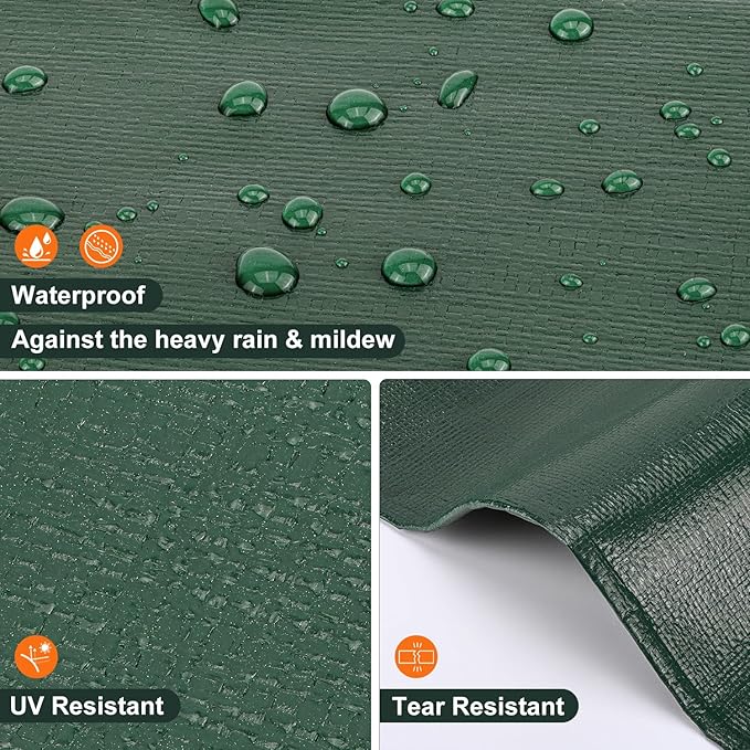 Tarp 20x30 Feet Waterproof Poly Tarp, 20 Mil Thick, Multipurpose Heavy Duty Protective Cover for Emergency Camping Tent Boat RV Car