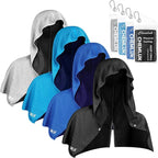 Cooling Hoodie Towel: Cooling Towels for Neck and Face Sun Protection Instant Cool for Hot Weather Hiking Camping Running Golf Gardening Fishing Music Festivals Theme Parks Beach - 4 Packs