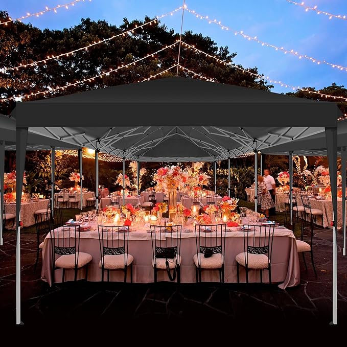 COBIZI 10x30 Pop Up Canopy Tent with Removable Sidewalls, Waterproof Portable Easy Up Canopy with Carry Bag, Instant Outdoor Shelter Tents for Parties, Events, Backyard Gatherings, Weddings, Black