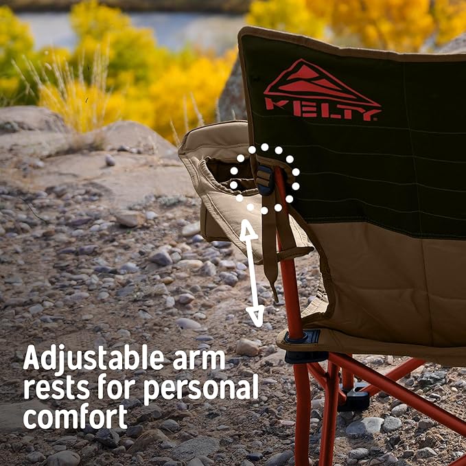 Kelty Deluxe Lounge Chair – Folding Outdoor Camp Chair, Insulated Cupholders, Customized Recline, Steel Frame, Padded Roll Storage, 2024 (Deep Lake)