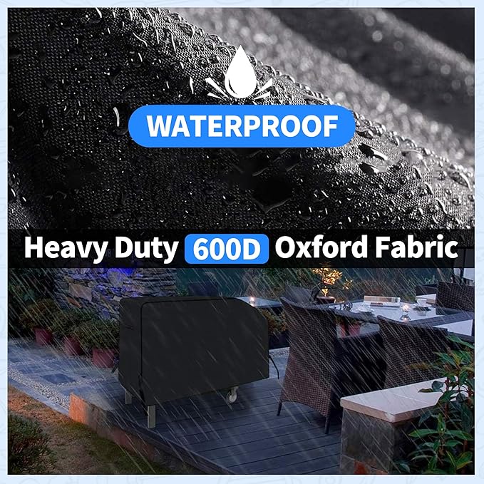 NEXCOVER 28 Inch Griddle Cover | for Blackstone 28 Inch 2 Burner Griddle Cooking Station | Waterproof Heavy Duty Gas Grill Cover | 600D Polyester Anti-UV Canvas Flat Top BBQ Cover with Support Pole.
