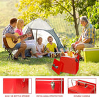 Retro Ice Chest Cooler with Bottle Opener 13L (14Qt), Stainless Steel Vintage Style Ice Bucket for Camping, Party, Beach, Picnic, RV, BBQ, Tailgating, Fishing