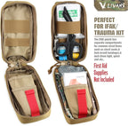 Tactical MOLLE Medical Pouch, Rip-Away EMT First Aid Pouch IFAK Trauma Kit Everyday Carry Survival Bag Include Cross Patch