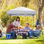 Tangkula 6.6x6.6 Ft Pop Up Canopy, 1 Person Instant Setup Canopy Tent with Center Lock, UPF 50+ Sun Protection, 8 Stakes, 4 Ropes, Portable Outdoor Canopy with Carrying Bag