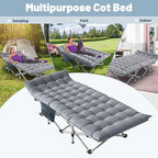 Slsy Oversized XXL Folding Camping Cot for Adults with Pad, Padded Portable Sleeping Cots, Camp Bed with Carry Bag for Outdoor Travel, Beach, Hiking