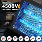 Solar Bug Zapper Outdoor, Waterproof Mosquito Zapper Outdoor Solar Powered, 4500V Electric Bug Zapper Indoor w/Smart Light Sensor, Mosquito Trap Fly Zapper for Patio Kitchen Garage Yard Camping