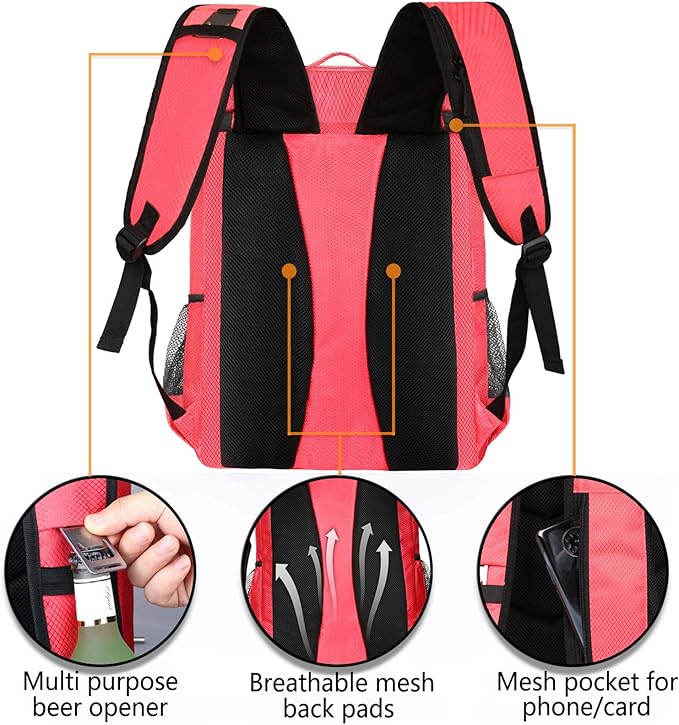 FORICH Backpack Cooler Leakproof Insulated Waterproof Backpack Cooler Bag, Lightweight Soft Beach Cooler Backpack for Men Women to Work Lunch Picnics Camping Hiking, 30 Cans