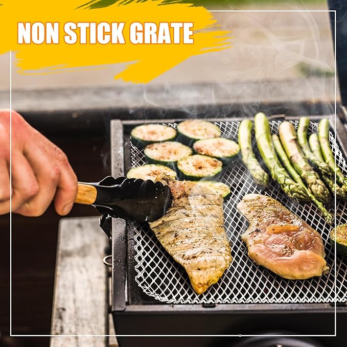 Mifoci 30 Pcs Disposable Grill Topper 12x16 Inch Non Stick Aluminum Grill Grates Liners Mesh Mat Disposable Sheets Pans for Outdoor Liners Cooking Grid Grates Pad for BBQ Camping Picnics Meat
