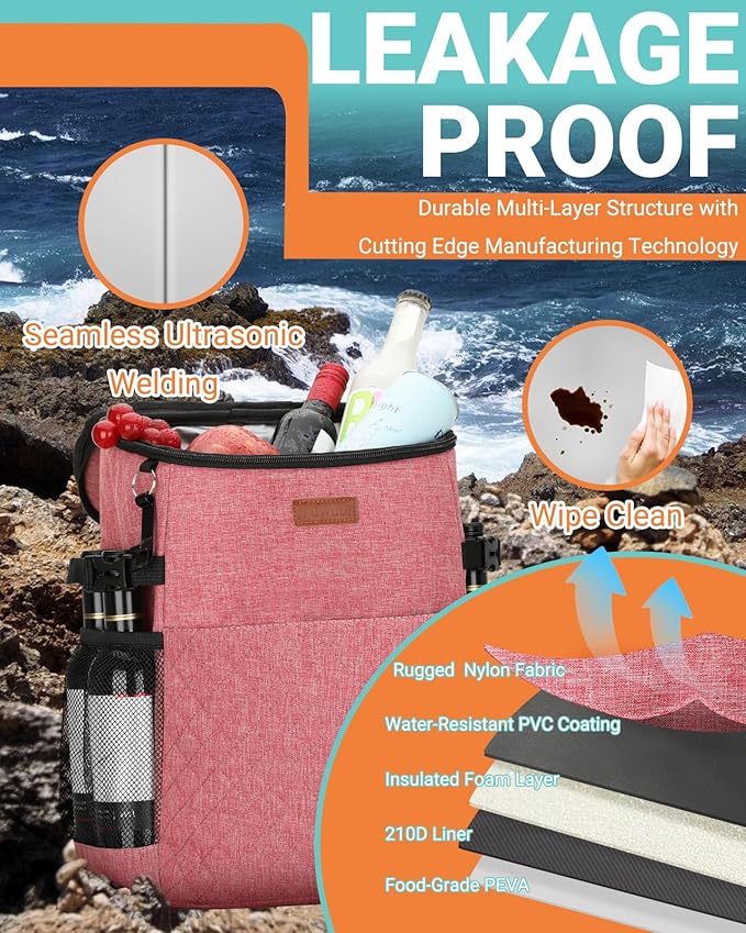 Soft Cooler Backpack 30 Cans/45 Cans, Backpack Coolers Insulated Leak Proof Thermal Lunch Backpack for Men Work Small Cooler Bag Beach Travel Picnic Drink Beverage Beer