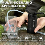 SurviMate Water Purifier Survival Pump，0.01 Micron 5-Stage Water Purifier System，Hand Pump Water Filter Portable Outdoor Emergency，Camping, Hiking, Backpacking
