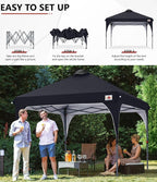ABCCANOPY Outdoor Pop up Canopy Tent, 8x8 Instant Portable Canopy for Camping, Beach, Backyard, Black