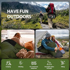 Single Sleeping Bag for Adults Kids 3-Season, Lightweight Waterproof Ripstop, Dual Zipper Bottom Vent, Compression Sack, Portable Camping Hiking Backpacking Gear