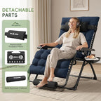 Amopatio Oversized Zero Gravity Chair, 29''W Reclining Camping Lounge Chair Upgraded Lock and Footrest, Cup Holder, Removable Cushion & Headrest Folding Patio Recliner for Relexing