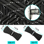 VVAAGG Reflective Paracord Rope 100FT, 7 Strand Nylon para Cord Lanyard Utility 550 Parachute Cord, 4mm Thin Tent Rope for Outdoor Camping Hiking