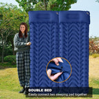 MEETPEAK Sleeping Pad, Extra Thickness Inflatable Camping Sleeping Mat with Pillow Built-in Foot Press, Compact Ultralight Camping Air Mattress for Backpacking, Hiking, Tent