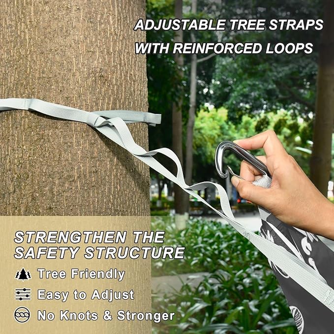 Coffee Bar Finely Home Camping Hammock Single Portable Hammocks 330 lbs Capacity with 2 Tree Straps and Attached Carry Bag,Perfect for Outdoor,Indoor,Beach,Camping,Travel