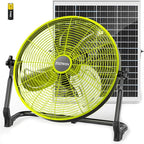18" Solar Fan, 35W Solar Powered Cordless Greenhouse Fan with Rechargeable Battrey, Portable, 360° Tilt, 8~60H Runtime, for Outdoor Camping Gazebo Chicken Coop Patio Travel Shed Barn