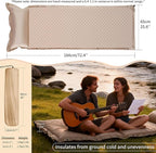 Self-Inflating Camping Mat - 1.2"/2" Thick Portable Air Mattress with Pillow for Outdoor, Hiking & Travel (Offwhite 1.2" for Single)
