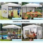 10X10 Pop Up Canopy Tent with 3 Sidewalls,Easy Up Canopy,Commercial Instant Shelter,Heavy Duty One Person Set Up Event Tent,White