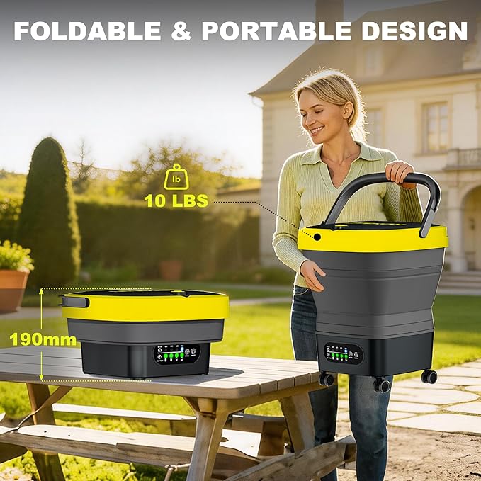 Portable Cordless Pressure Washer, Max 750PSI,2x5.0Ah Battery, 4 Adjustable Pressure Electric with 4.5Gal Tank 10FT Hose, 6-in-1 Nozzle for Car Washer,Patio,Camping