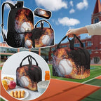 4 in 1 Print Backpack with Lunch Box and Water Bottle Kids School Backpack Boys Basketball Lightweight Teen Bookbag for Boys Ages 8-12 Kindergarten Elementary Middle Camping Travel