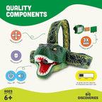 Big Discoveries Original DinoBryte LED Headlamp Roaring T-Rex Dinosaur Head Lamp for Kids | Dino Toy Headlight Flashlight for Boys, Girls, or Adults