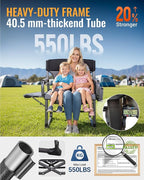 KingCamp XXL Heavy Duty Camping Directors Chair 550lbs Capacity, Extra Wide Oversized Camp Chairs with Side Table & Cooler Bag, Compact Padded Folding Chair for Big and Tall Outdoor Sports Picnic Lawn