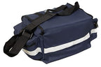 Primacare KB-RO74-B First Responder Trauma Bag, 17" x 9" x 7", Blue — EMT/EMS Medical Supply Organizer with Padded Dividers, Multiple Compartments, Side Pockets, Reflective Strip, Durable Design