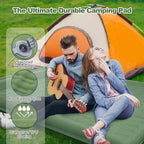 CAMULAND Double Camping Sleeping Pad, 4.7" Ultra-Thick Self Inflating 2 Person Inflatable Mat with Built-in Pillow Foot Pump, Waterproof for Backpacking, Hiking, Tent, RV Travel,Olive Green