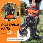Camping Fan, 20000mAh Rechargeable Battery Powered Outdoor Tent Fan with Light and Hook, 6 Speed, Personal USB Desk Fan for Camping, Fishing, Hurricane, Power Outage Essentials