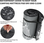 HOMBYS 3 INCH Thick Waterproof Memory Foam Camping Mattress for Outdoor Sleeping, Portable Roll Up Mattress Pad Mat for Travel Truck Bed Tent