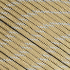 Fluorescent Reflective 550 Type III Guyline Tent Rope Camping Survival Cord High-Visibility Paracord (Reflective Coyote Brown, 50 Feet)