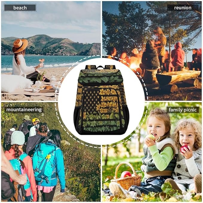 Cooler Backpack Leakproof Backpack Cooler Insulated Lunch Cooler Bag 30 Cans Camping Coolers for Beach Camping Hiking
