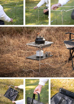 camping moon IGT Table Frame 1-Unit Stainless Steel Dual Layer Table G-38